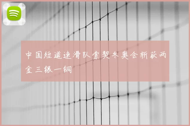 中国短道速滑队索契冬奥会斩获两金三银一铜